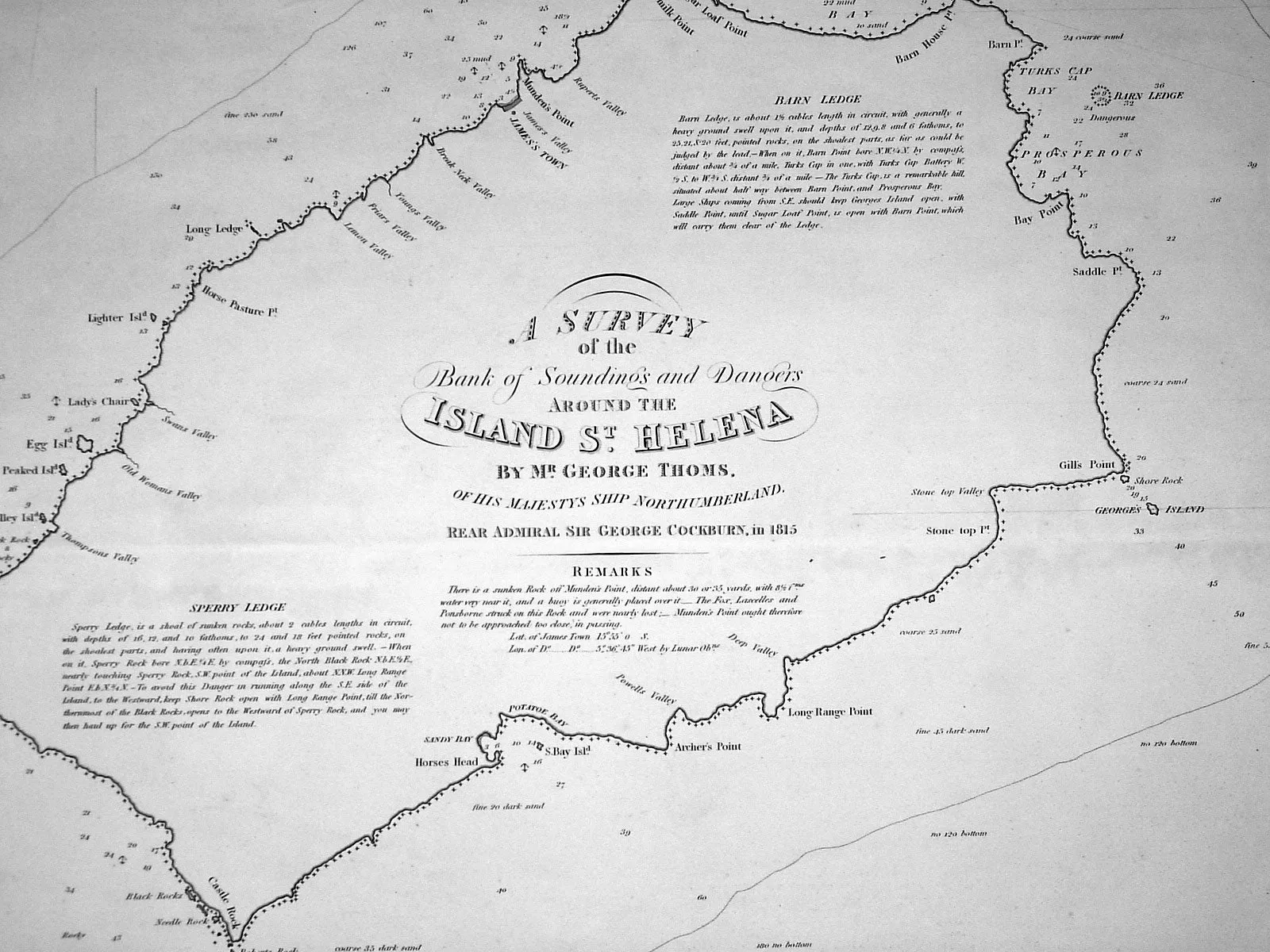 1815 Horsburgh Large Antique Map of St Helena Island HMS Northumberland Napoleon