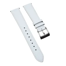 18mm - 24mm White Saffiano Leather Watch Strap, Quick Release Spring Bars