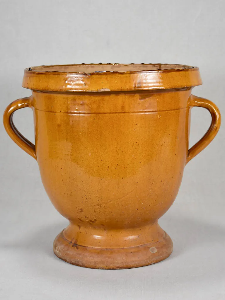 1920s citrus planter from Castelnaudary with yellow ochre glaze 16½"