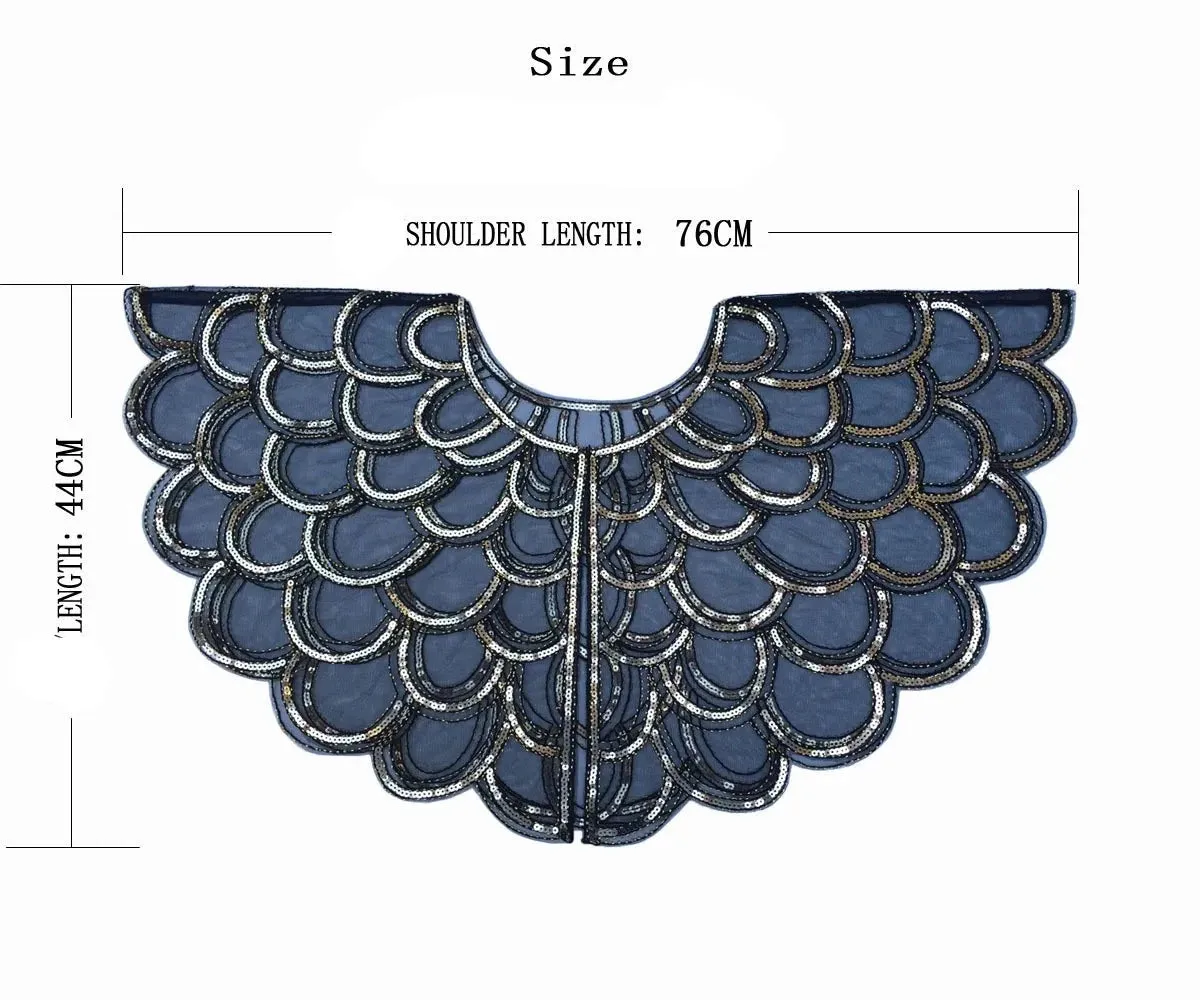 1920s Shawl Beaded Sequin Bolero Flapper Evening Cape