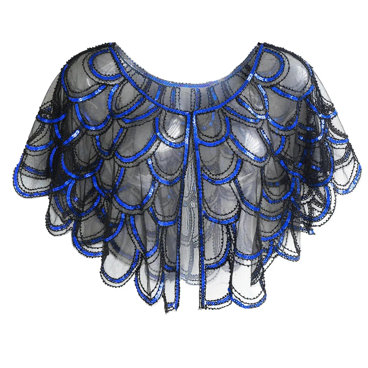 1920s Shawl Beaded Sequin Bolero Flapper Evening Cape