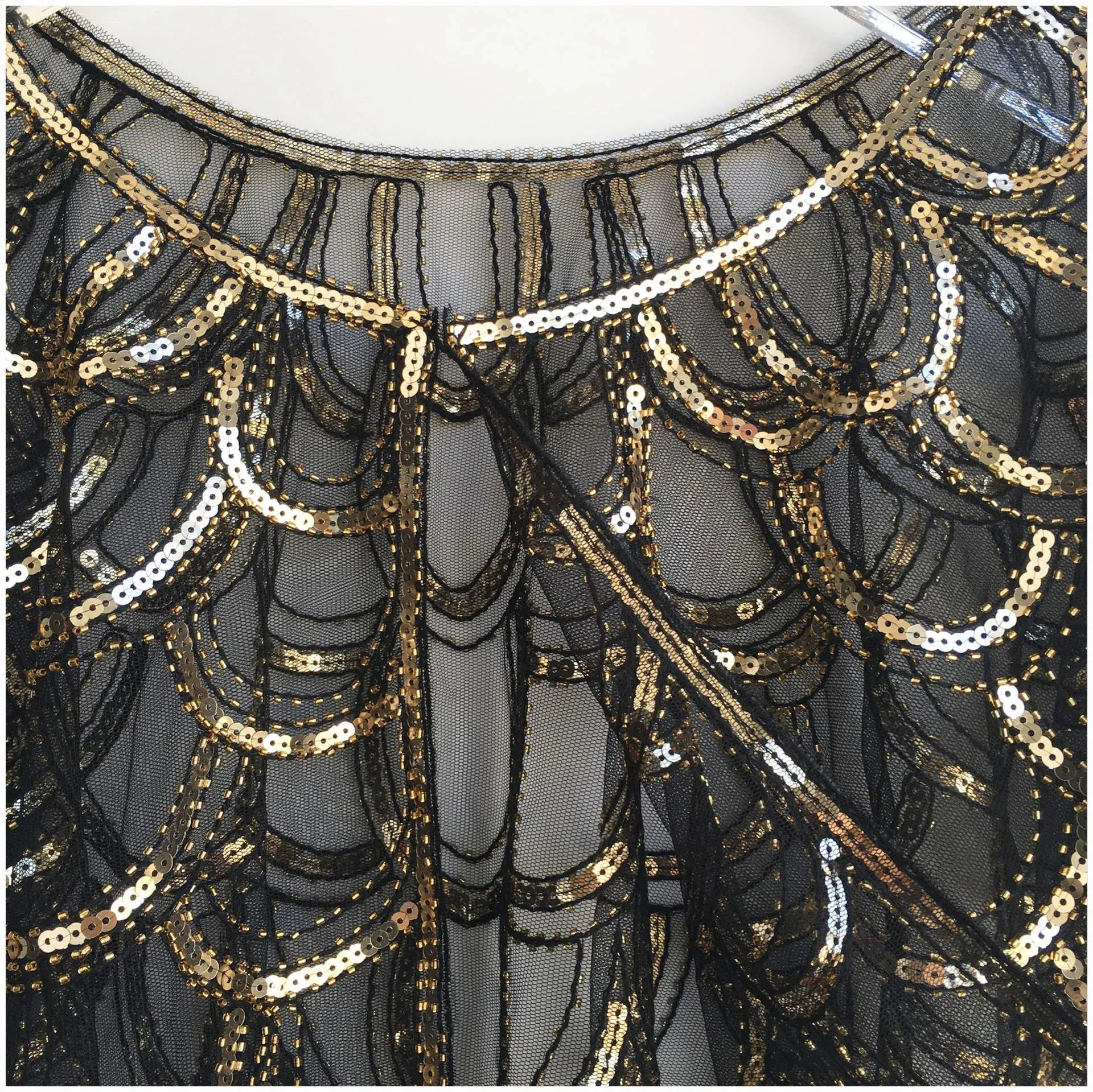 1920s Shawl Beaded Sequin Bolero Flapper Evening Cape