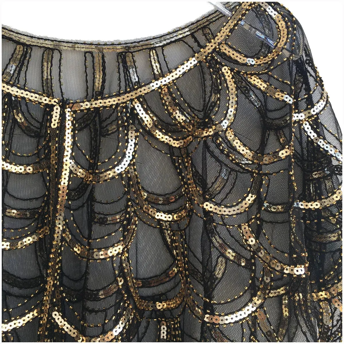 1920s Shawl Beaded Sequin Bolero Flapper Evening Cape