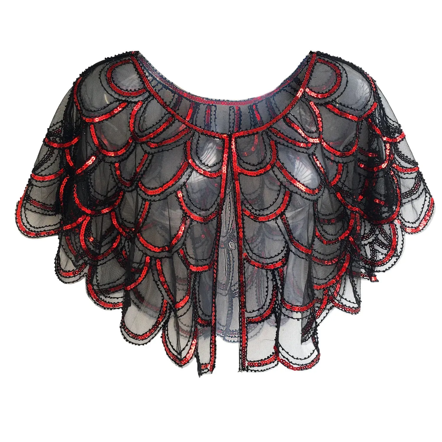 1920s Shawl Beaded Sequin Bolero Flapper Evening Cape