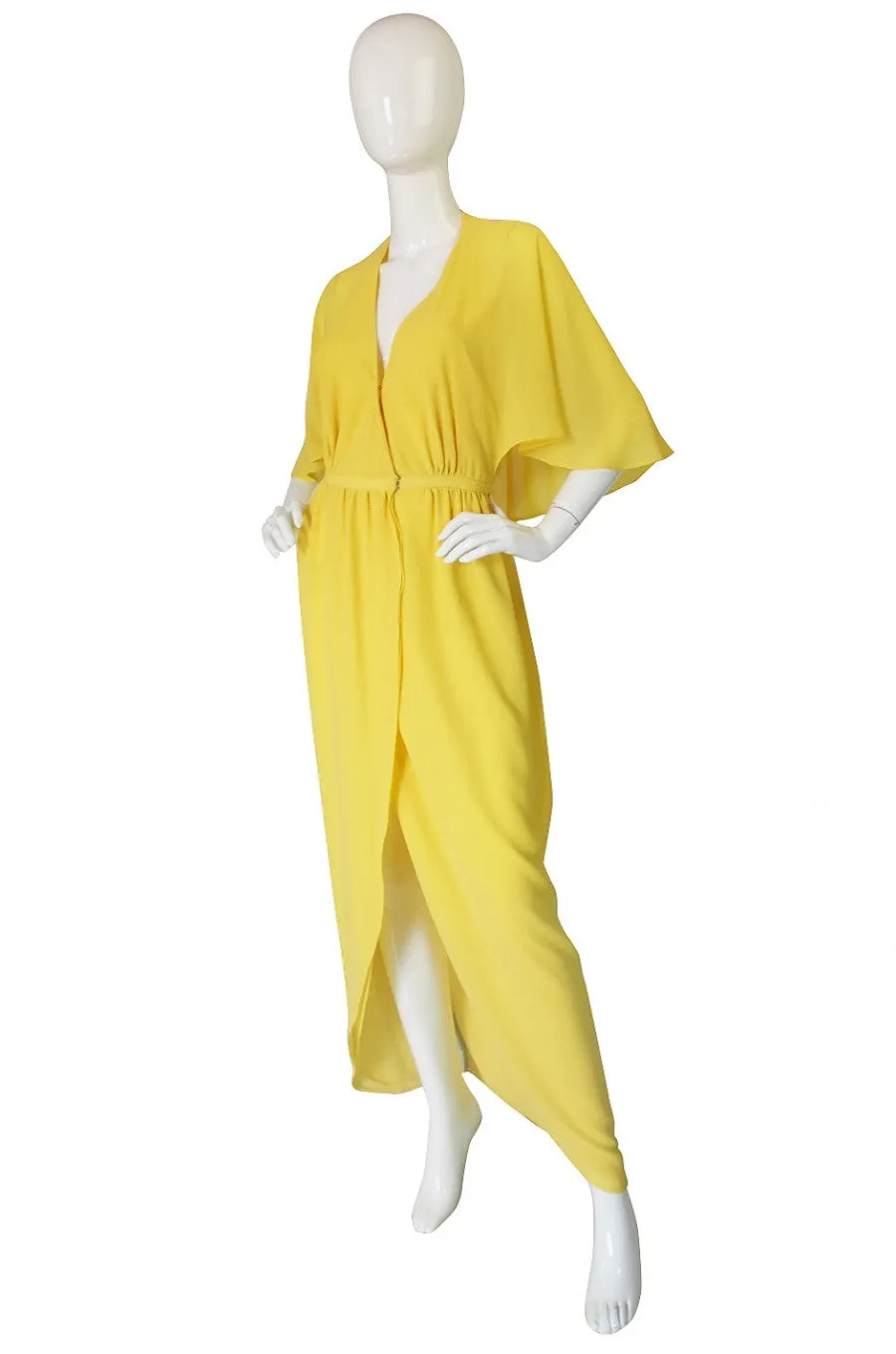 1970s Yellow Crepe Halston