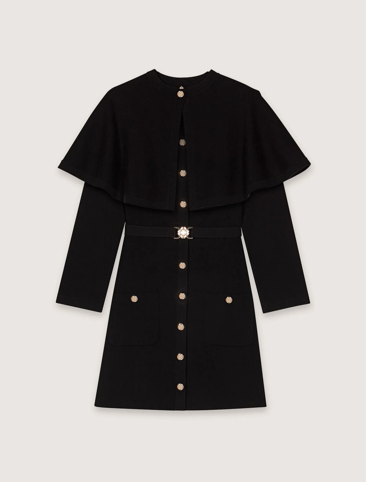 2-in-1 Knit Dress & Removable Cape