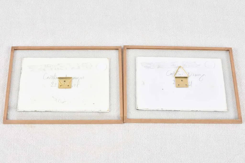 2 landscape paintings, Caroline Beauzon 5½" x 7"