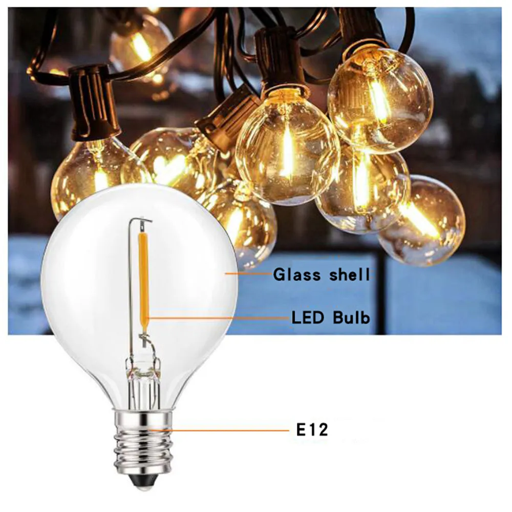 2W Solar Outdoor String Lights