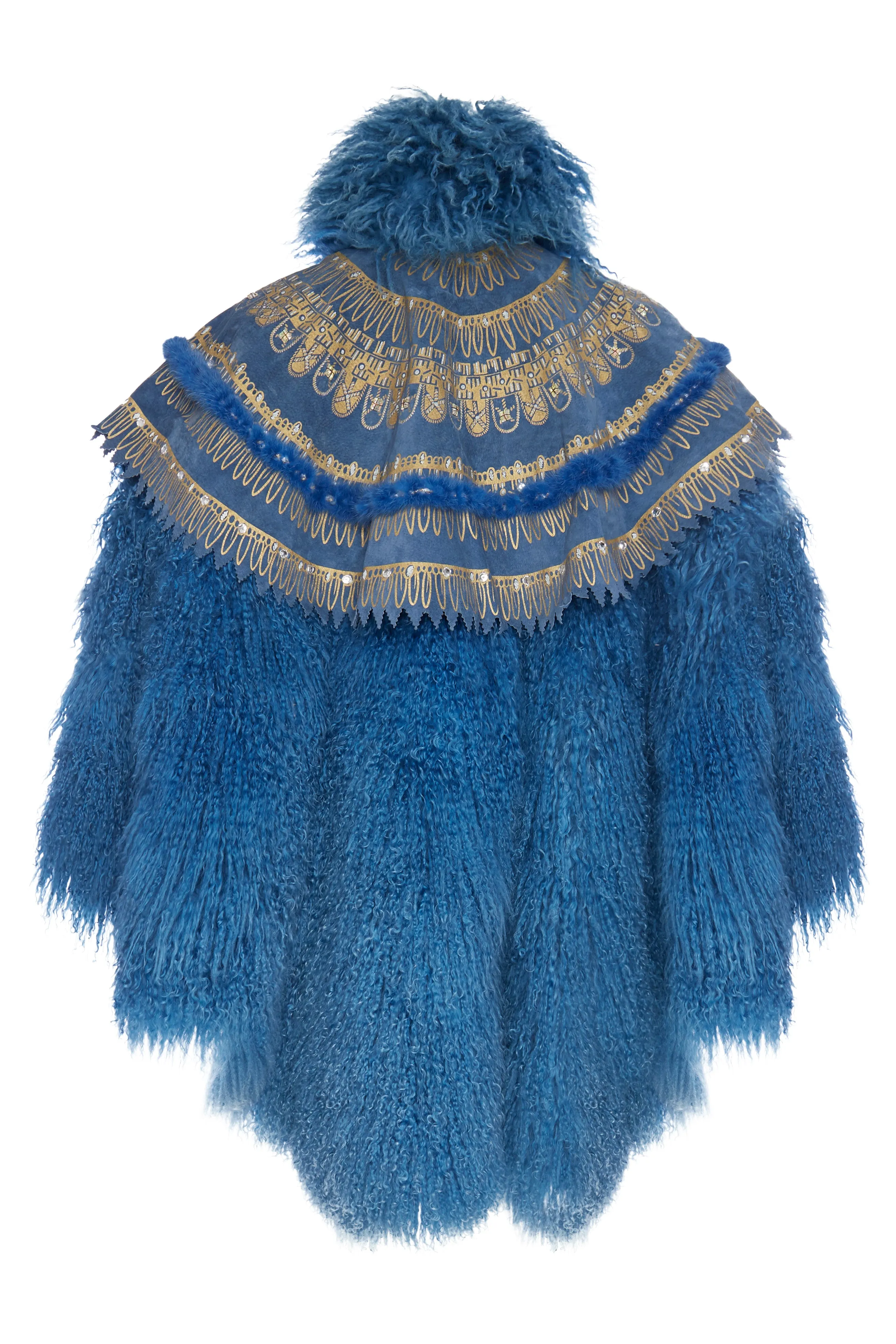 80's Zandra Rhodes Mongolian Fur Cape. Rent: £130/Day