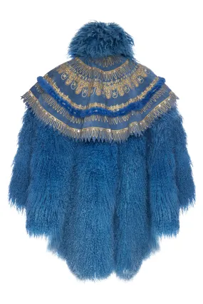 80's Zandra Rhodes Mongolian Fur Cape. Rent: £130/Day
