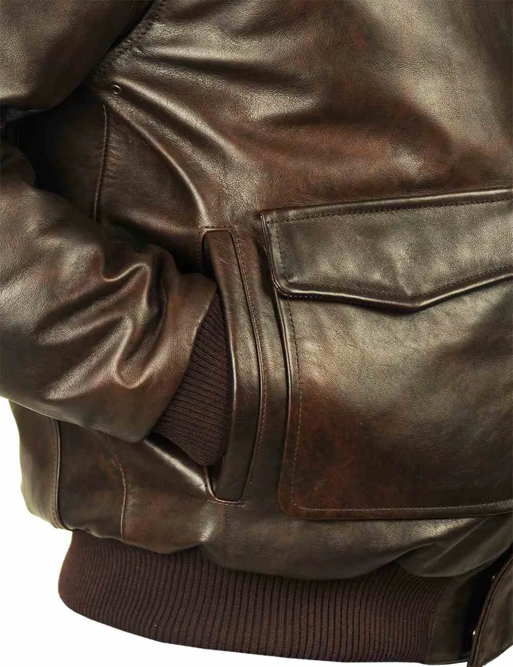 A-2 North American Flight Leather Jacket double collar Art. 340