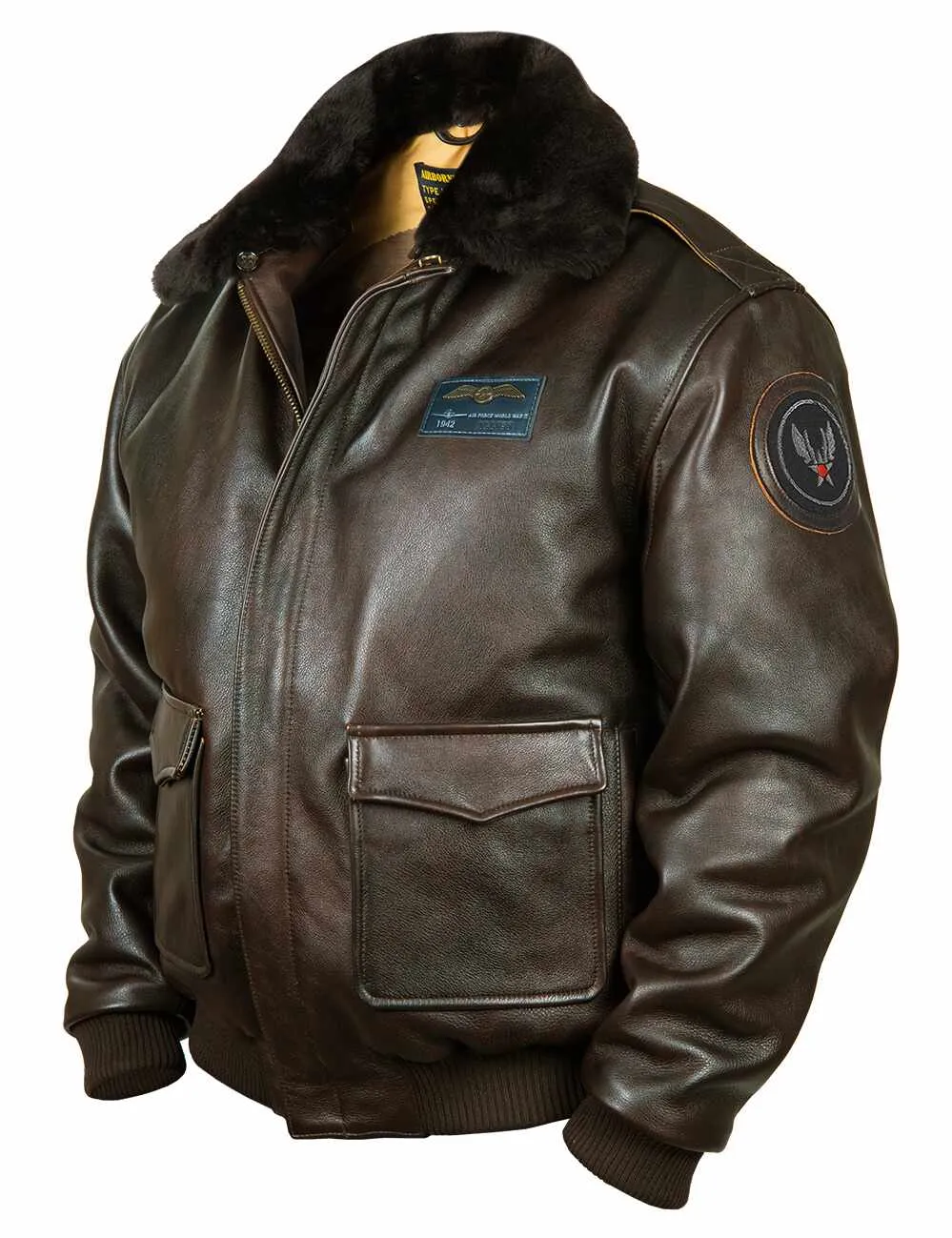 A-2 North American Flight Leather Jacket double collar Art. 340