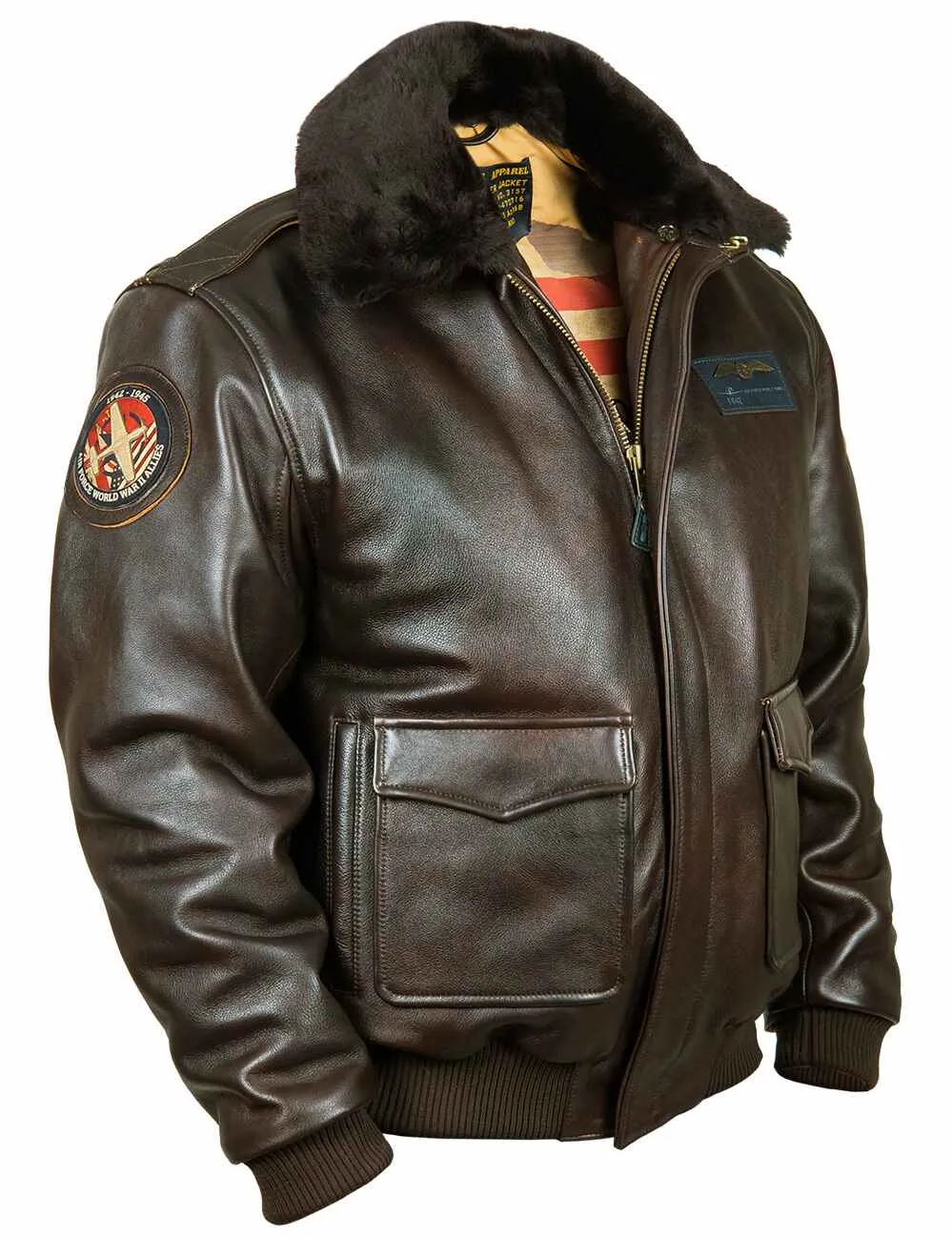 A-2 North American Flight Leather Jacket double collar Art. 340