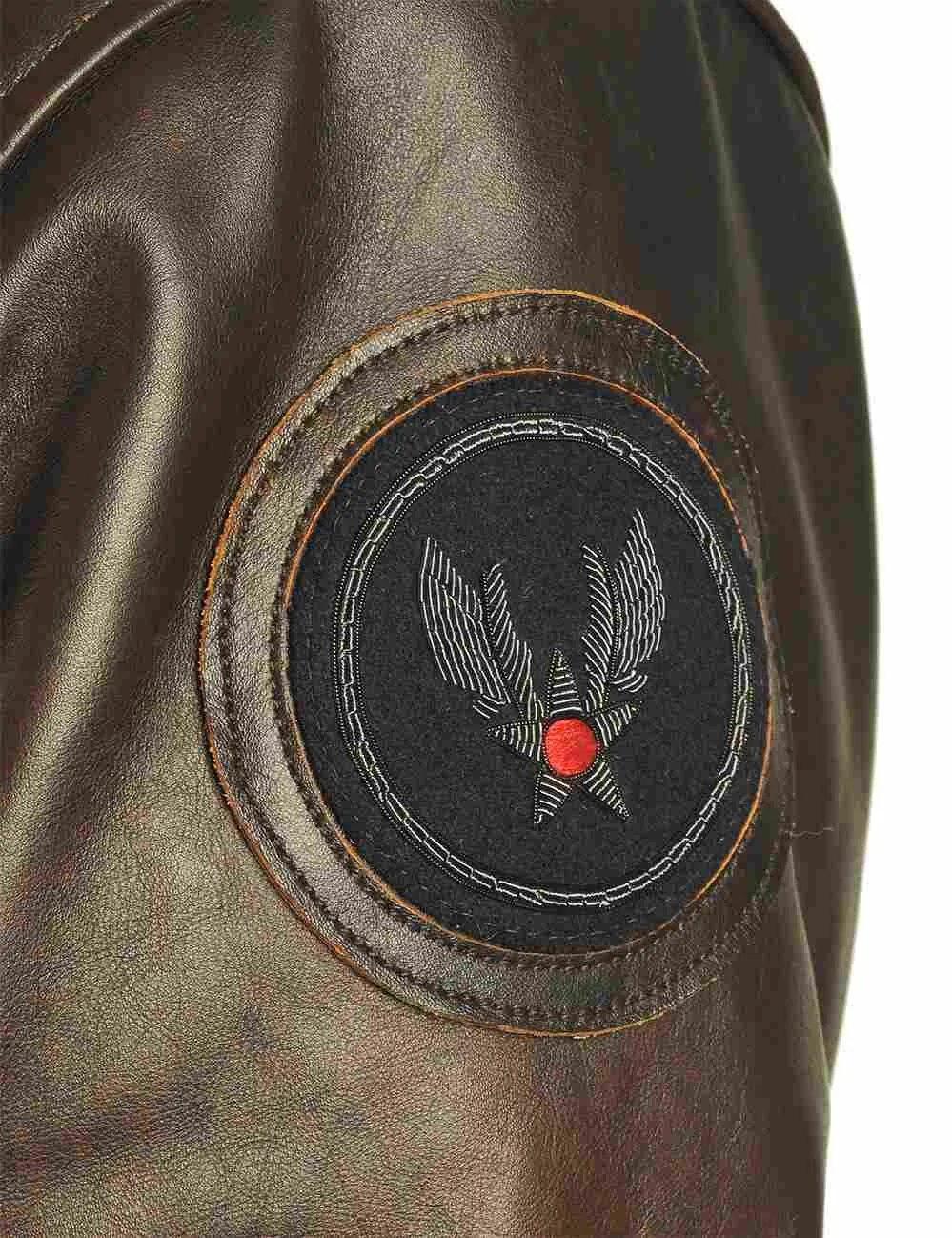 A-2 North American Flight Leather Jacket double collar Art. 340