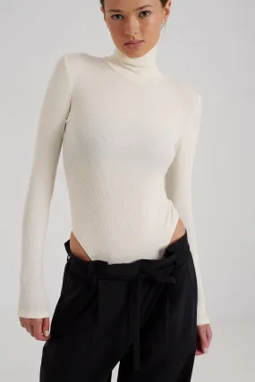ACHERON Base Layer Turtleneck Bodysuit in Cream