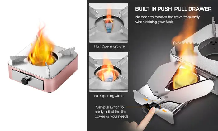Alcohol Stove Spirit Burner with Push-pull Drawer
