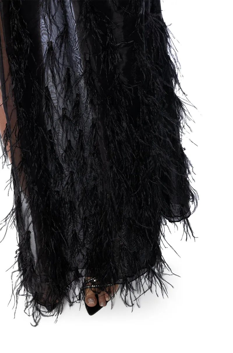 ALICE HALF SKIRT BELT WITH FEATHERS