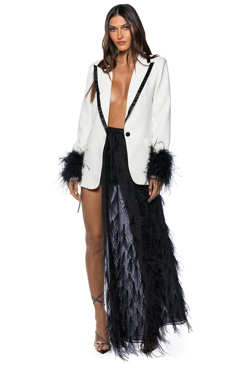 ALICE HALF SKIRT BELT WITH FEATHERS