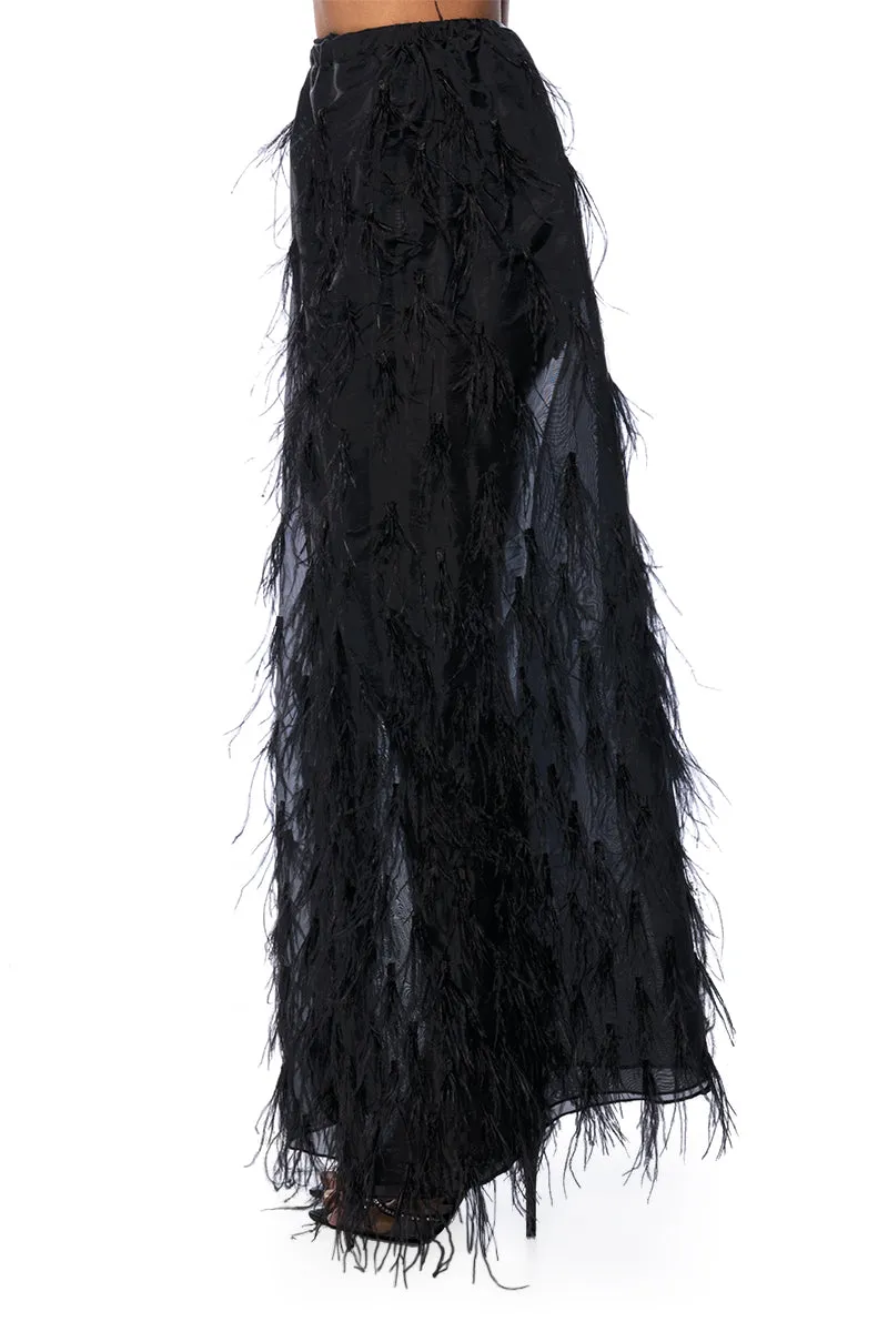 ALICE HALF SKIRT BELT WITH FEATHERS