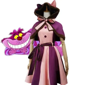 Alice In Wonderland Cheshire Cat Dresses Kids Girls Adult Cosplay Costume