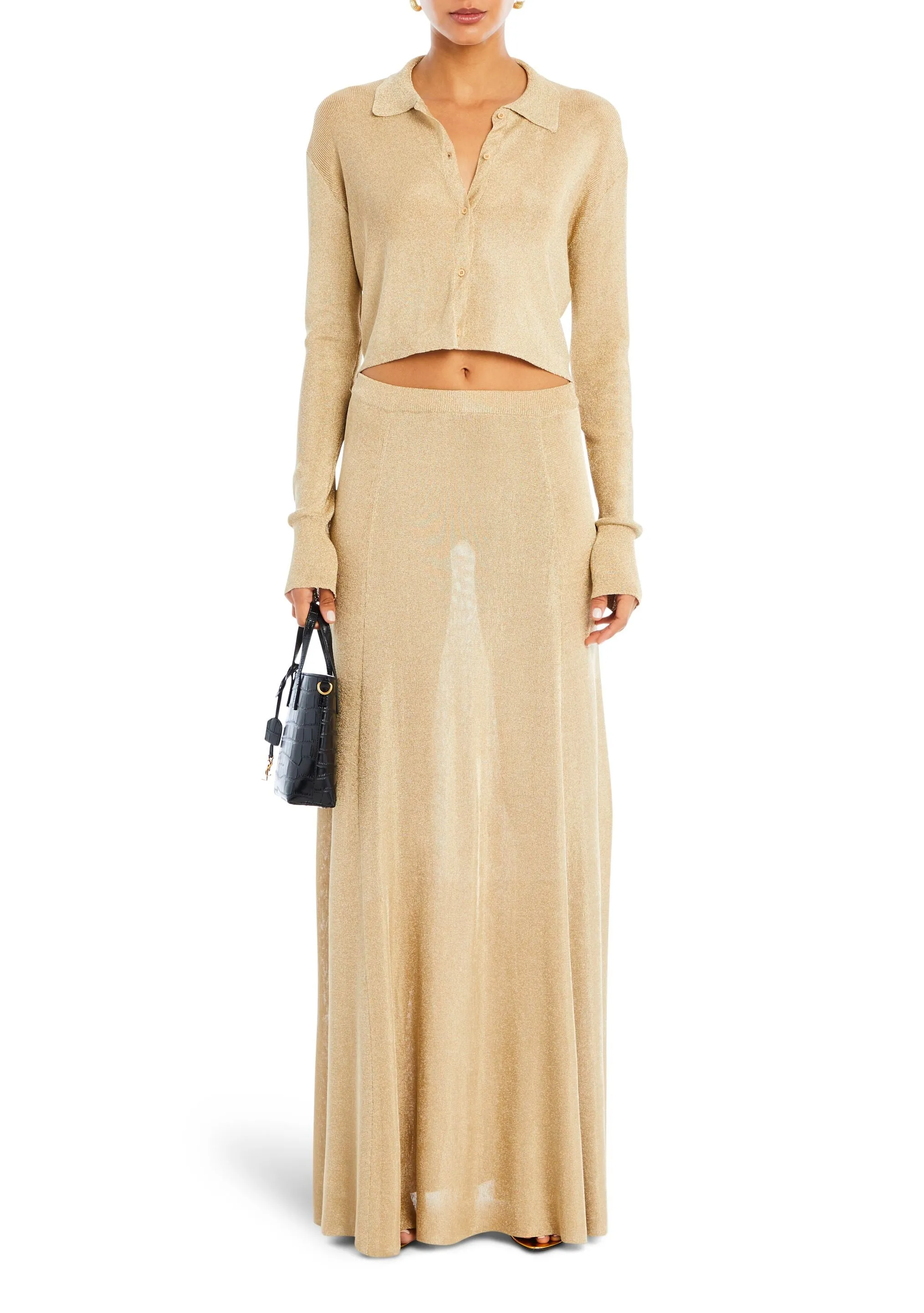 Alice Metallic Knit Maxi Skirt