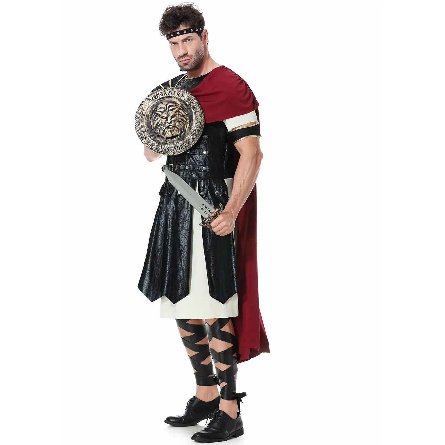 Ancient Roman Spartan Warrior Gladiator Cosplay Uniform for Women & Men