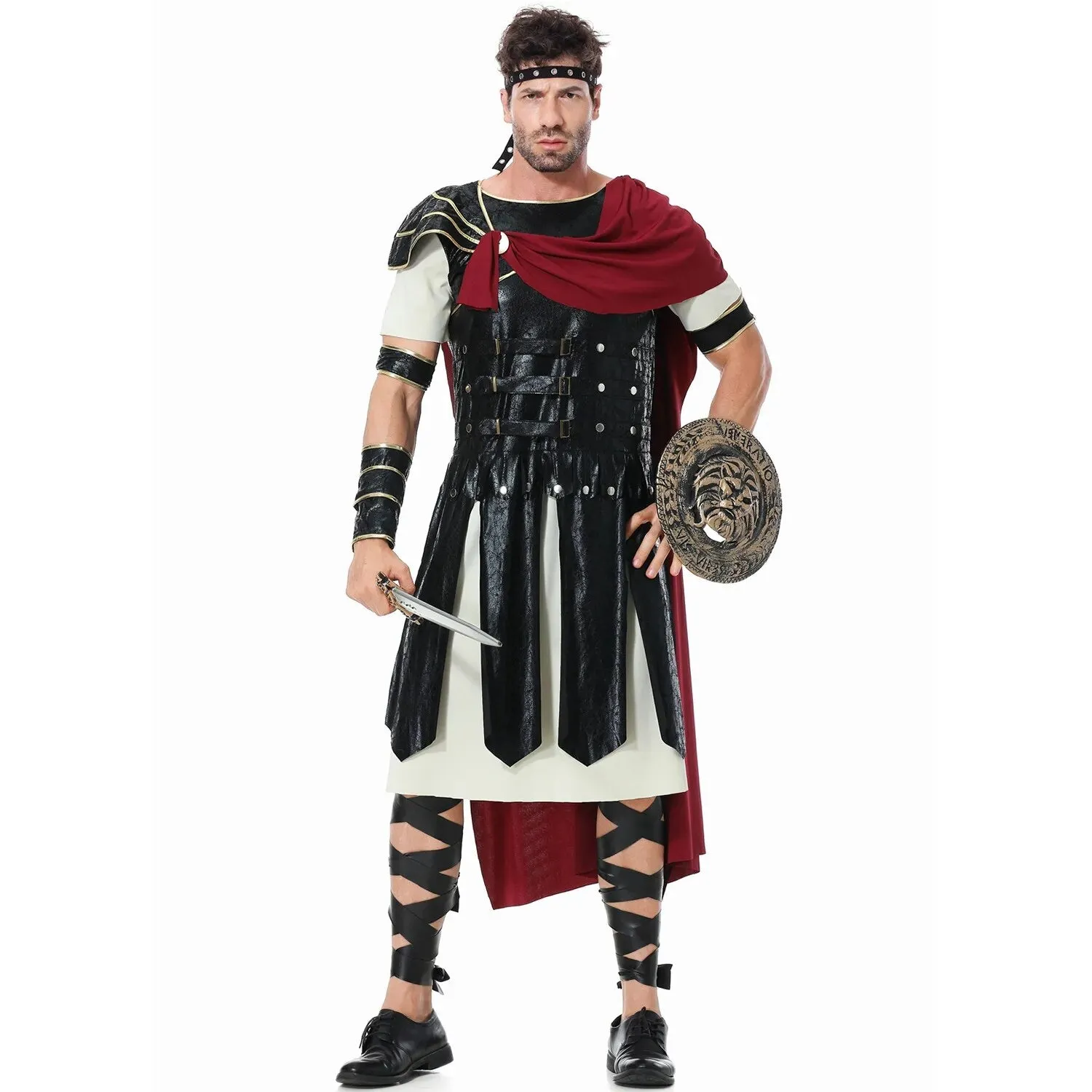 Ancient Roman Spartan Warrior Gladiator Cosplay Uniform for Women & Men
