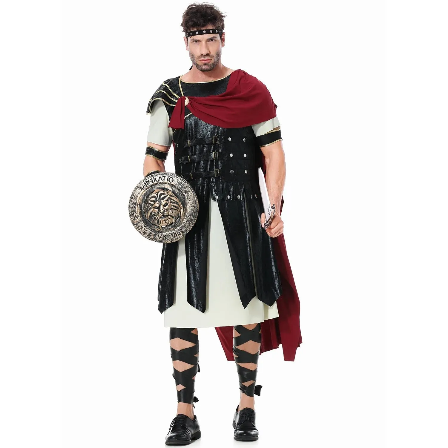 Ancient Roman Spartan Warrior Gladiator Cosplay Uniform for Women & Men