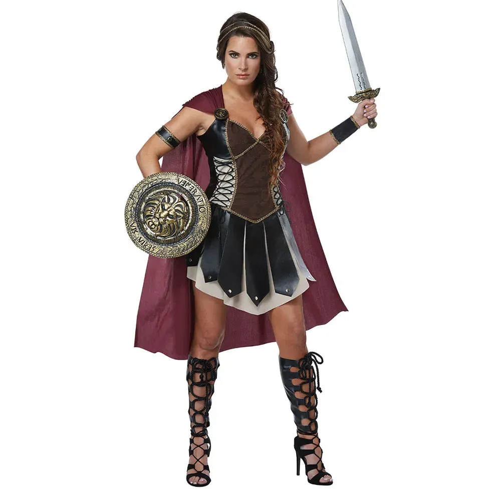 Ancient Roman Spartan Warrior Gladiator Cosplay Uniform for Women & Men