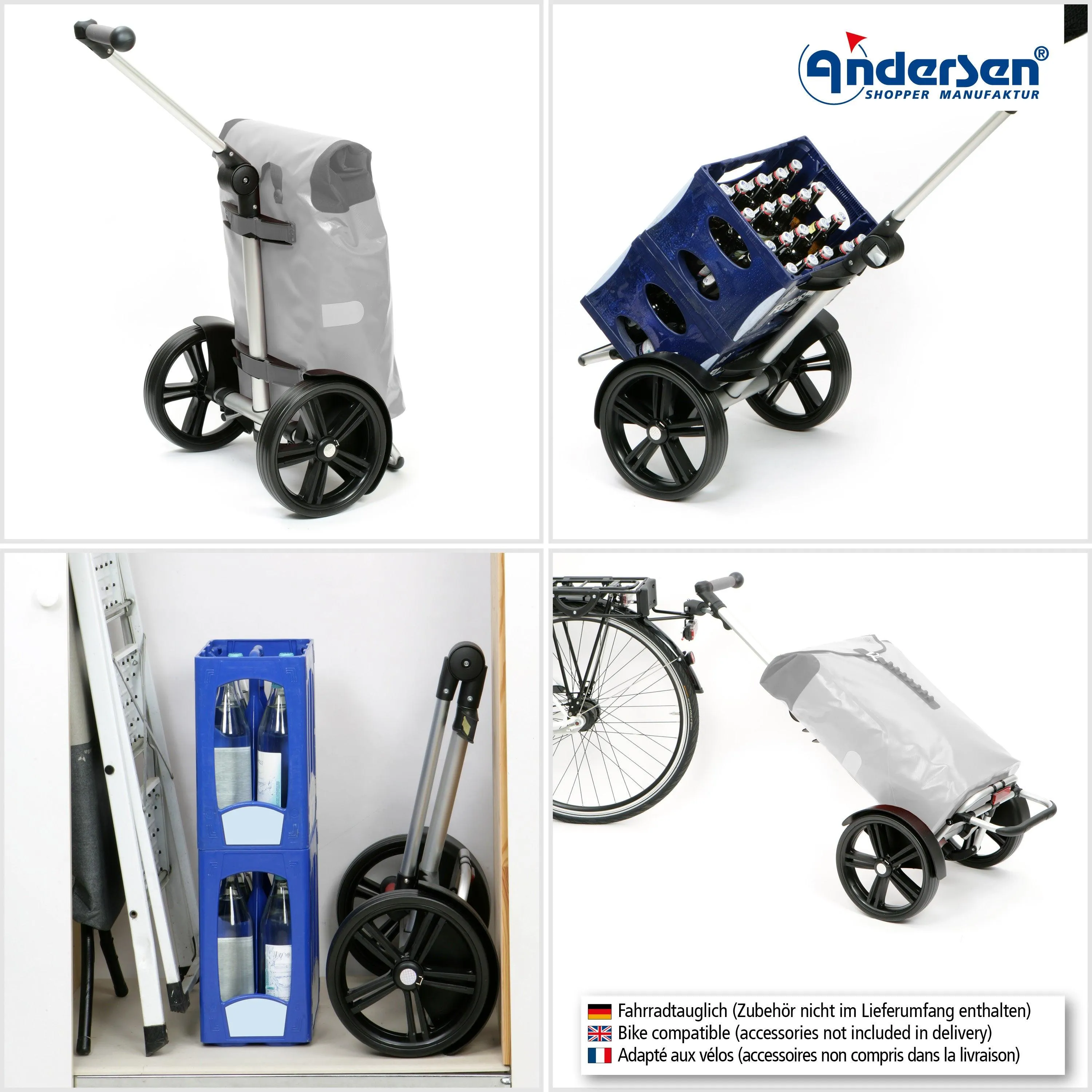 Andersen-Shopper | Bike Trailer | Shopping Trolley | Tura Frame | Fado 2.1 Bag