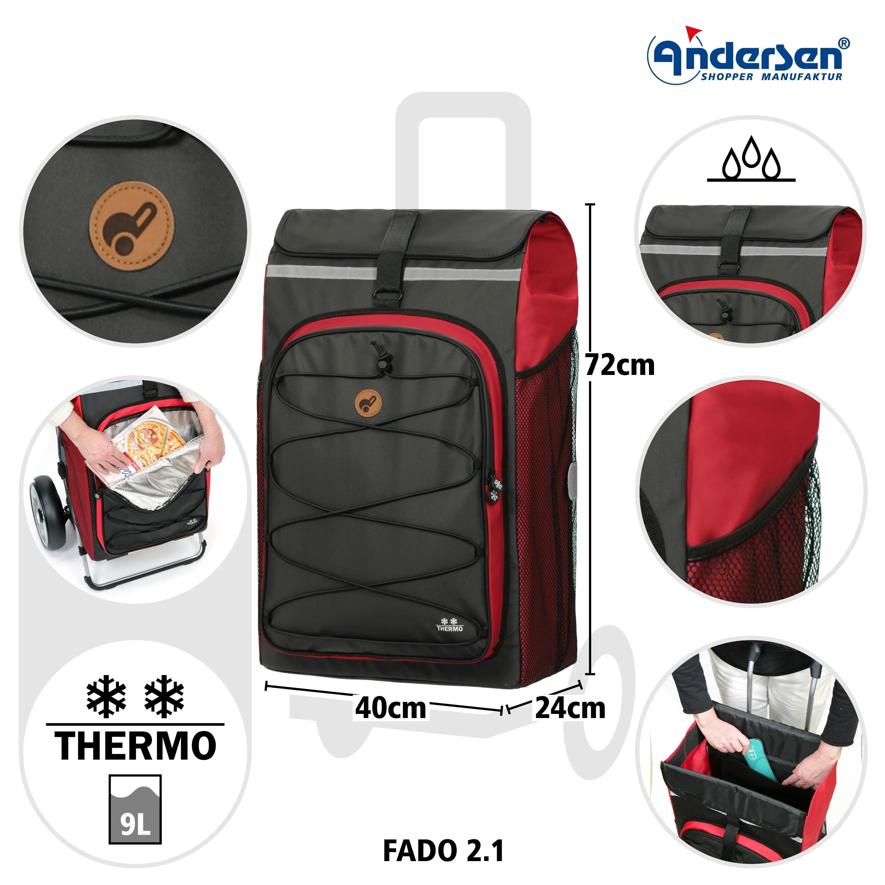 Andersen-Shopper | Bike Trailer | Shopping Trolley | Tura Frame | Fado 2.1 Bag