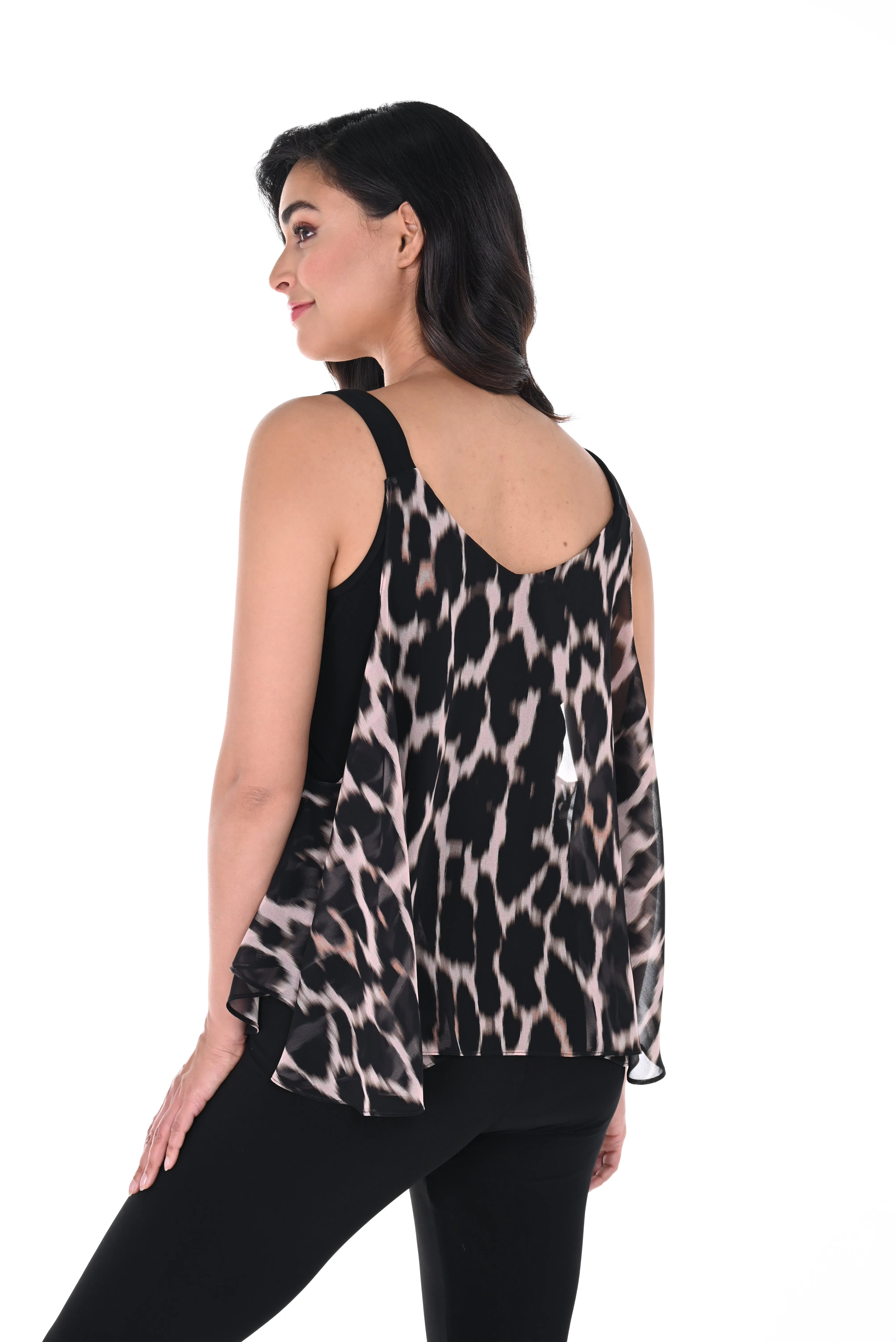 Animal Print Exposed Shoulder Top
