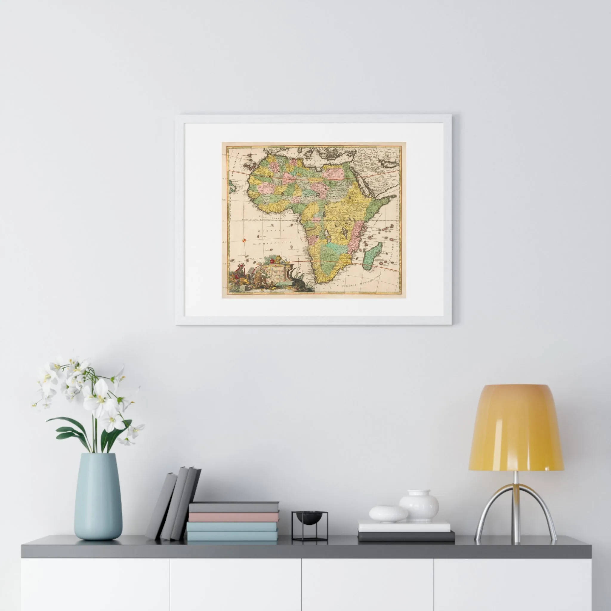 Antique Map of  Africa 'Kaart van Afrika' (circa 1690) by Carel Allard, from the Original, Framed Art Print