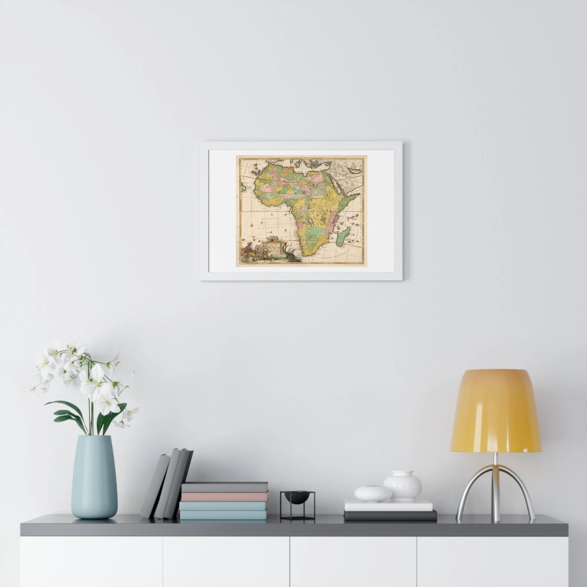 Antique Map of  Africa 'Kaart van Afrika' (circa 1690) by Carel Allard, from the Original, Framed Art Print