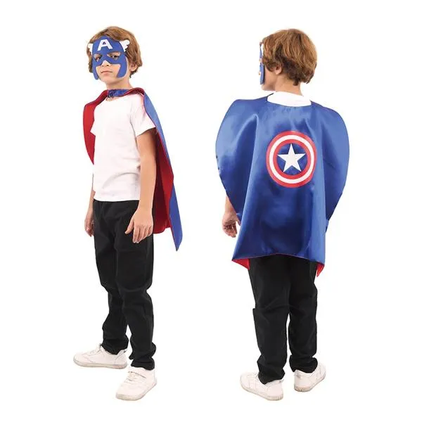 Assorted Superhero Mask & Cape - 69cm