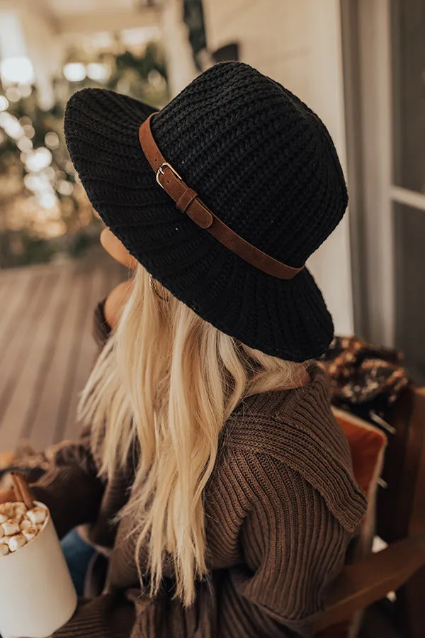 Autumn Sweetheart Knit Fedora In Black