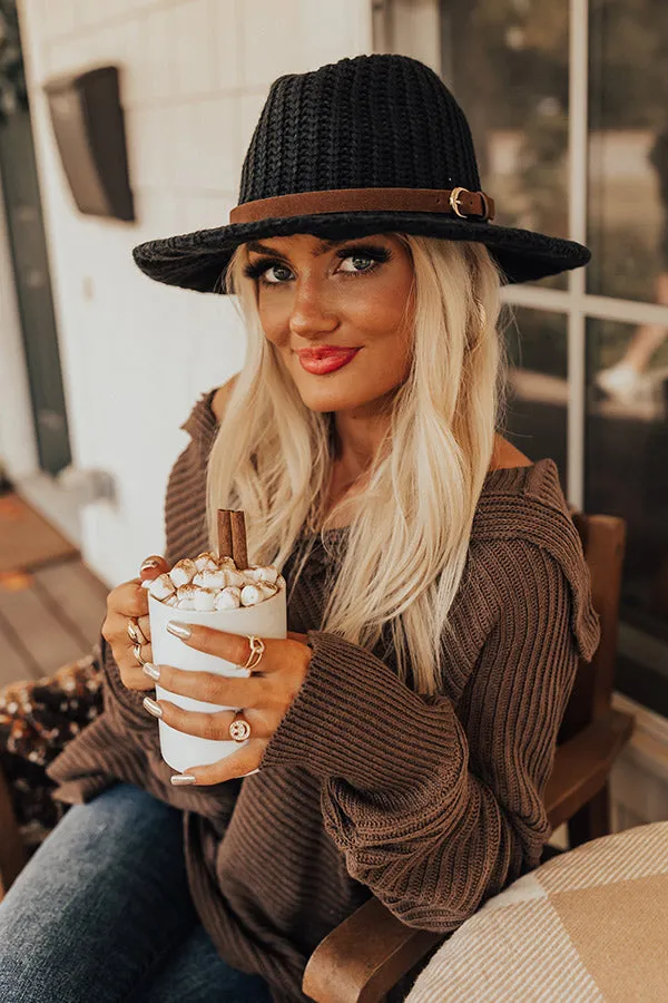 Autumn Sweetheart Knit Fedora In Black