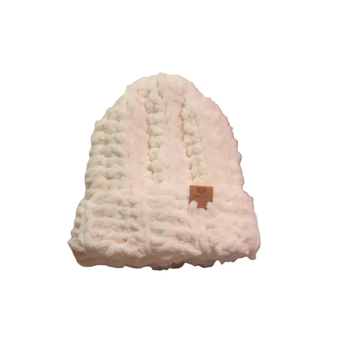Baby Beanie with Chenille Style Yarn