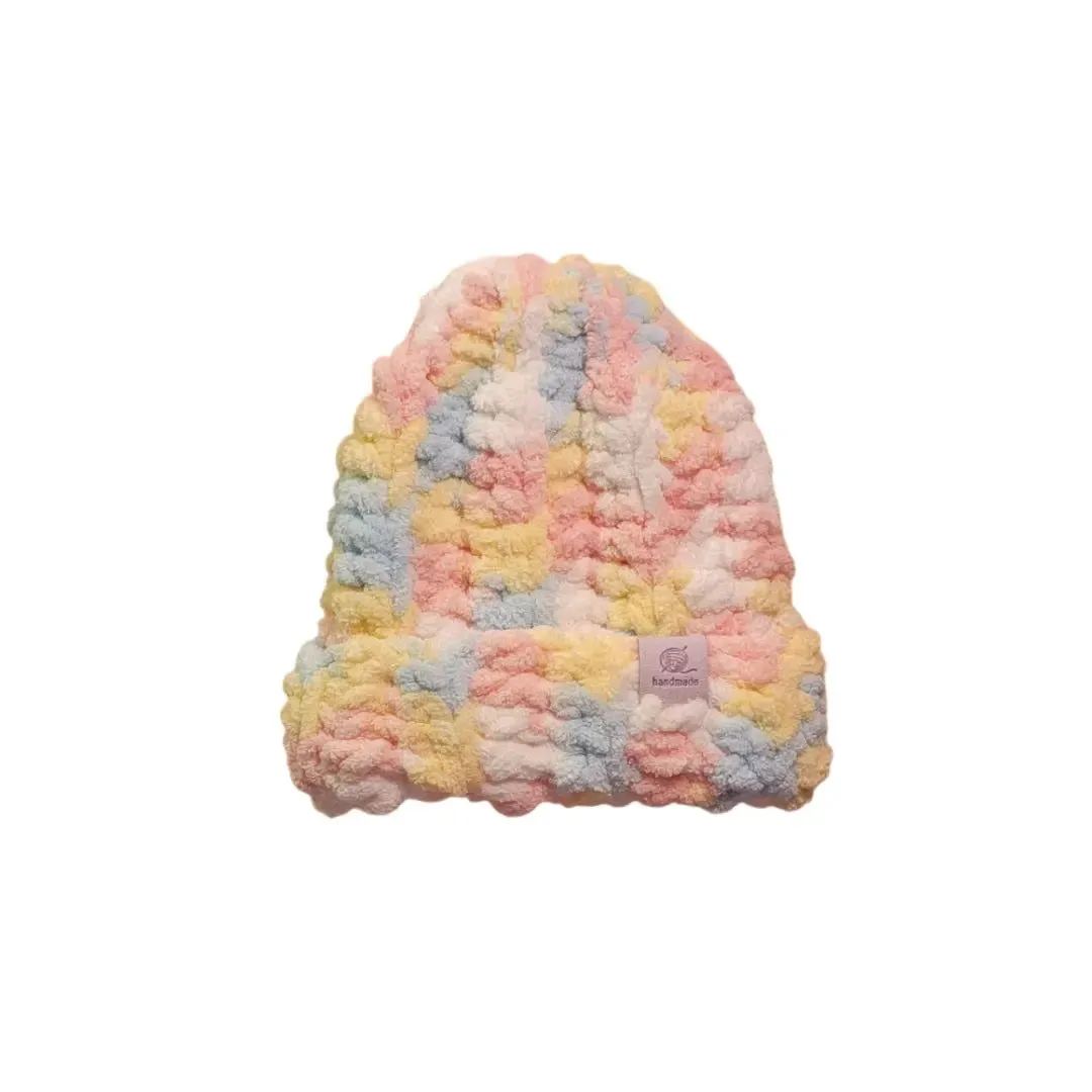 Baby Beanie with Chenille Style Yarn