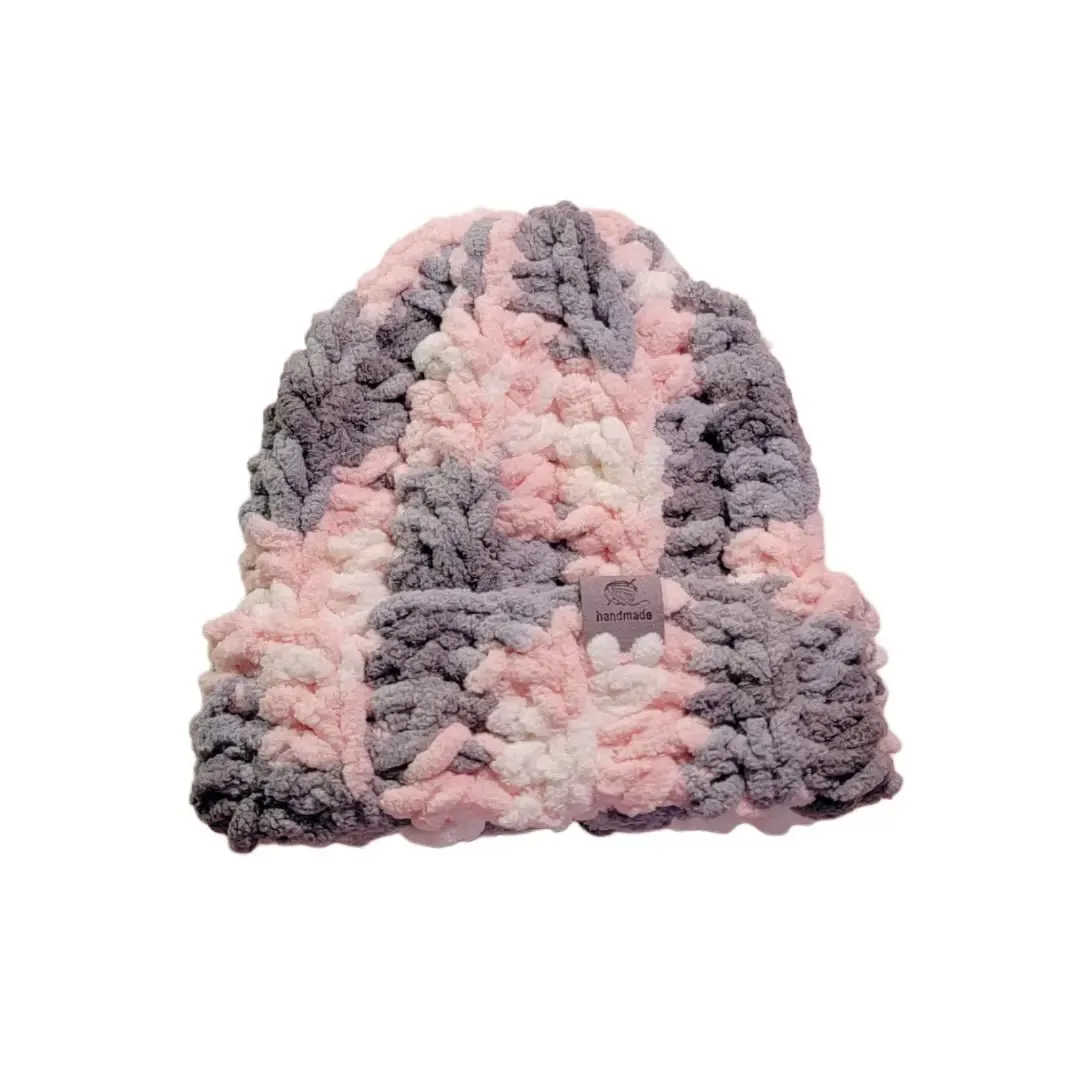 Baby Beanie with Chenille Style Yarn