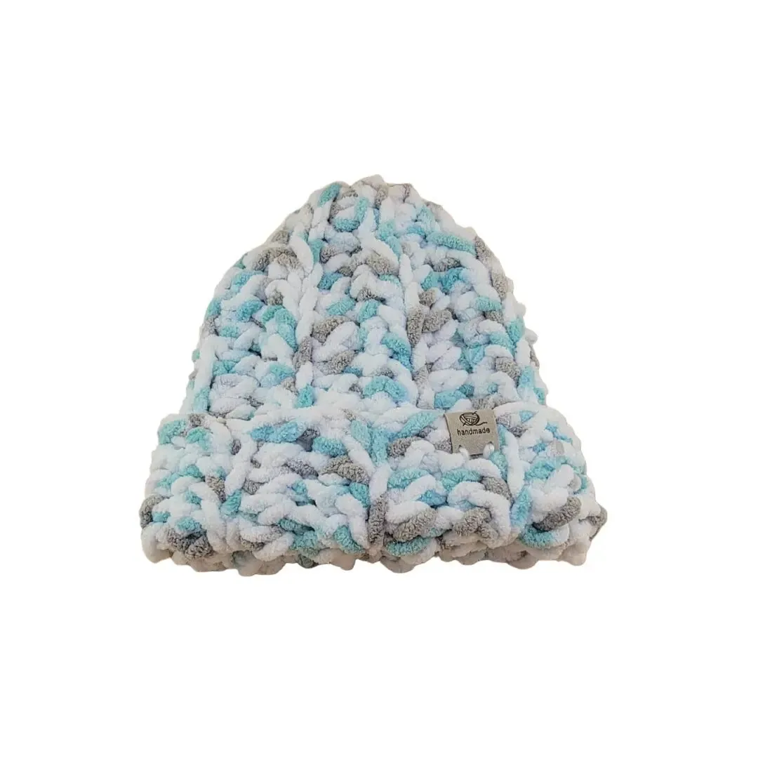 Baby Beanie with Chenille Style Yarn