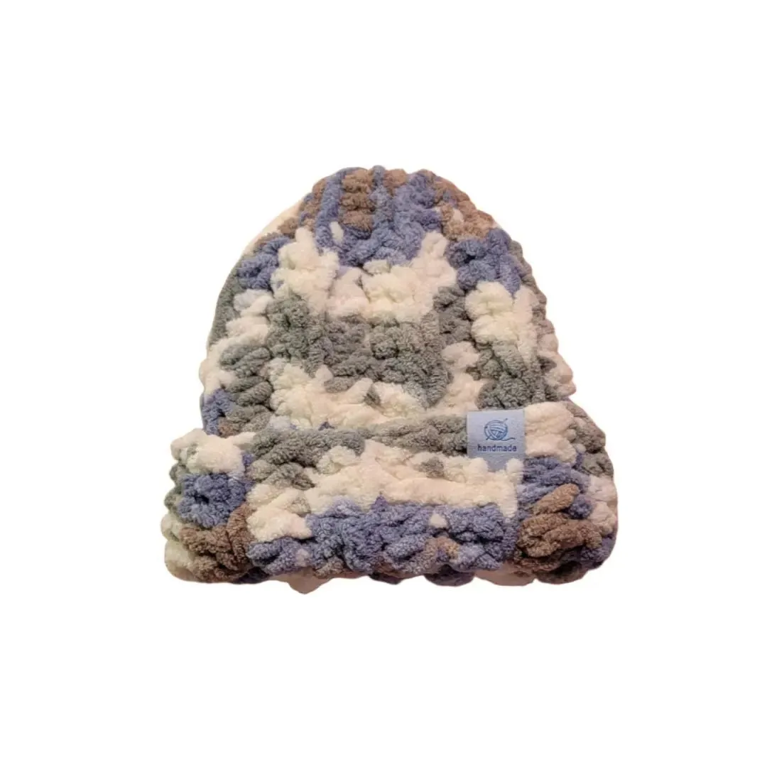 Baby Beanie with Chenille Style Yarn