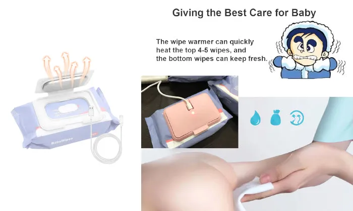 Baby Wipe Warmer Portable Baby Wet Wipes Warmer Heater USB Powered Perfect for Traveling
