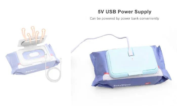 Baby Wipe Warmer Portable Baby Wet Wipes Warmer Heater USB Powered Perfect for Traveling