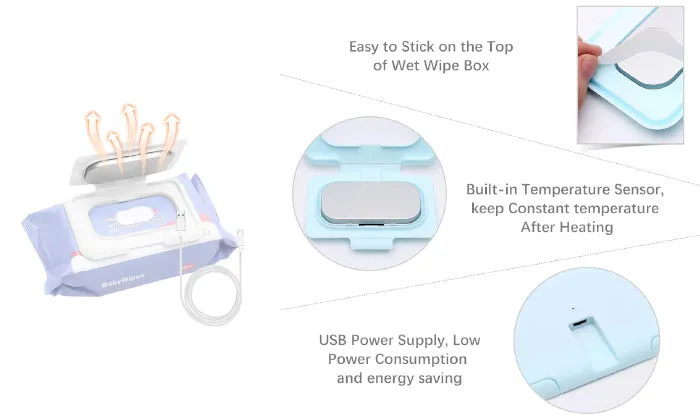 Baby Wipe Warmer Portable Baby Wet Wipes Warmer Heater USB Powered Perfect for Traveling