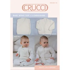 Baby Wrap Top & 2 Cardigans Knitting Pattern (CRU101)