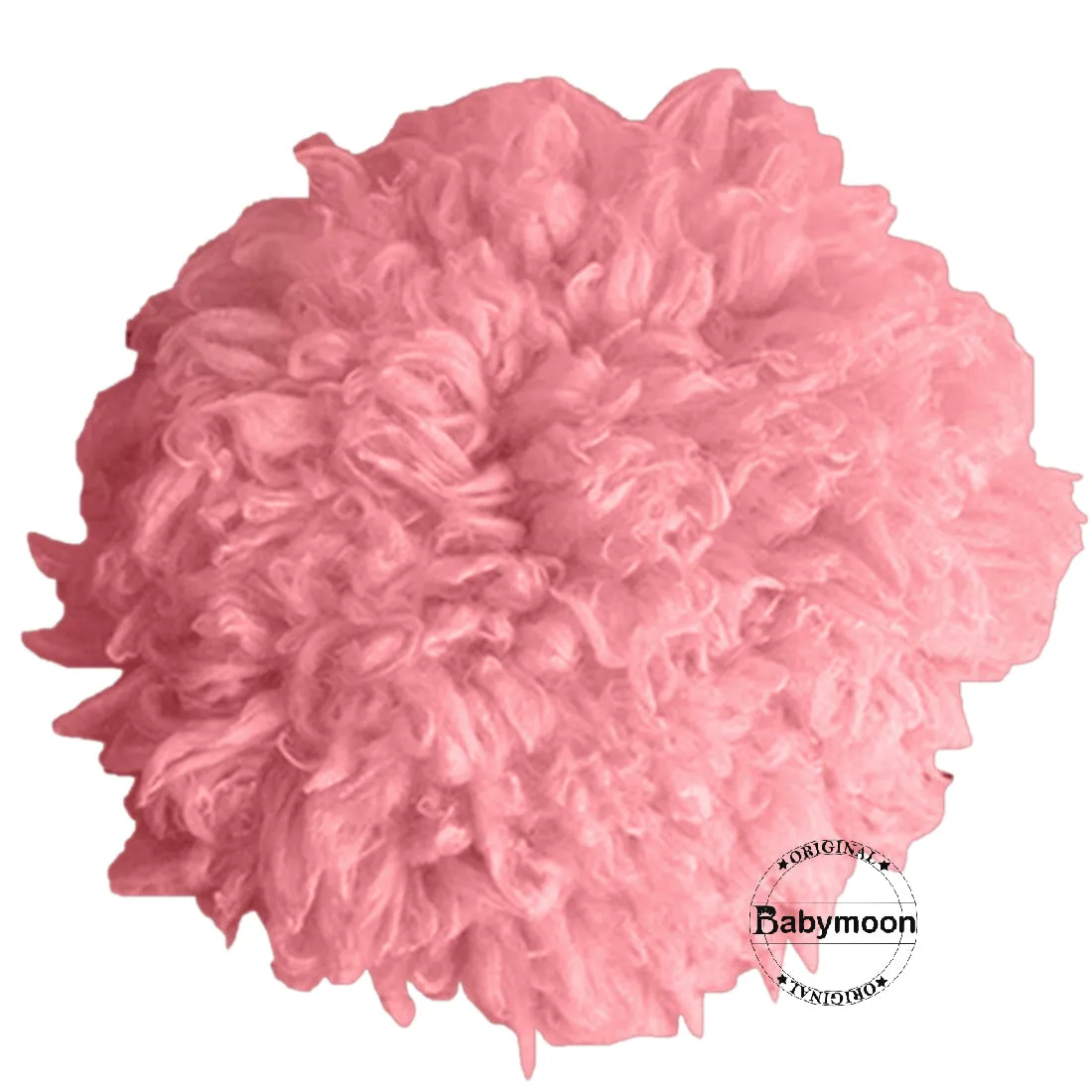 Babymoon (60CM) Round Wool Flokati Fur Blanket Photoshoot Props - Pink