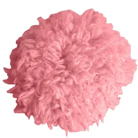 Babymoon (60CM) Round Wool Flokati Fur Blanket Photoshoot Props - Pink