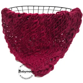 Babymoon Handspun Layer Basket Filler Baby Photography Blanket - Maroon