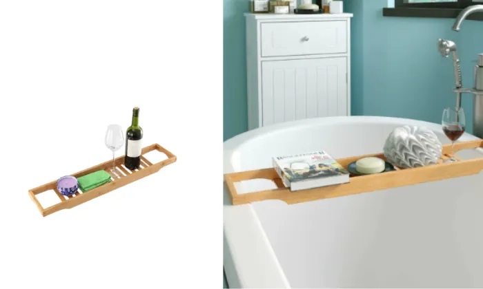 Bamboo Bathroom Caddy Tray Rack - Eco-friendly